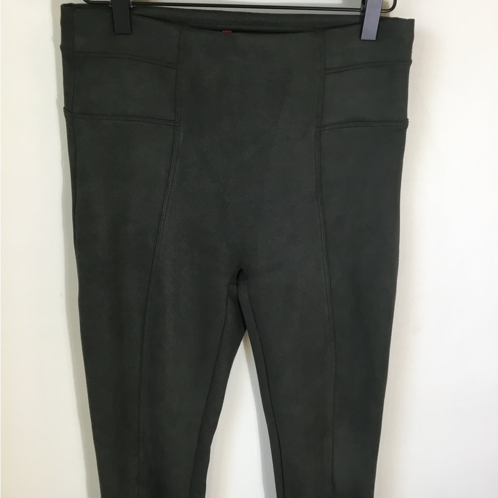 Spanx‎ Faux Suede Olive Green Leggings Pant - Picture 5 of 6